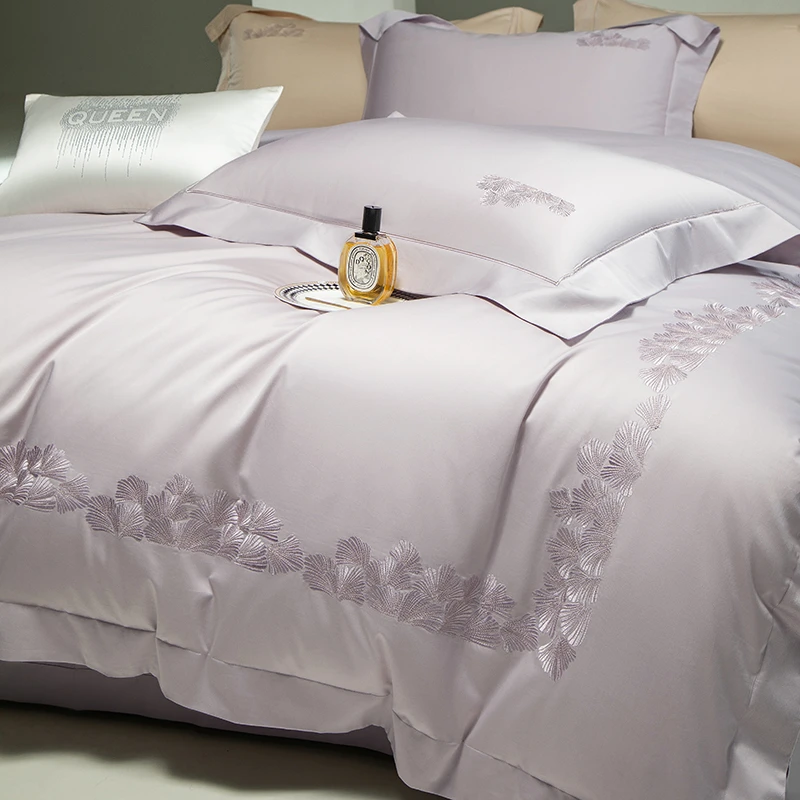 【秀色生活】芙利斯-2025秋冬新款高端贡缎新疆长绒棉绣花四件套