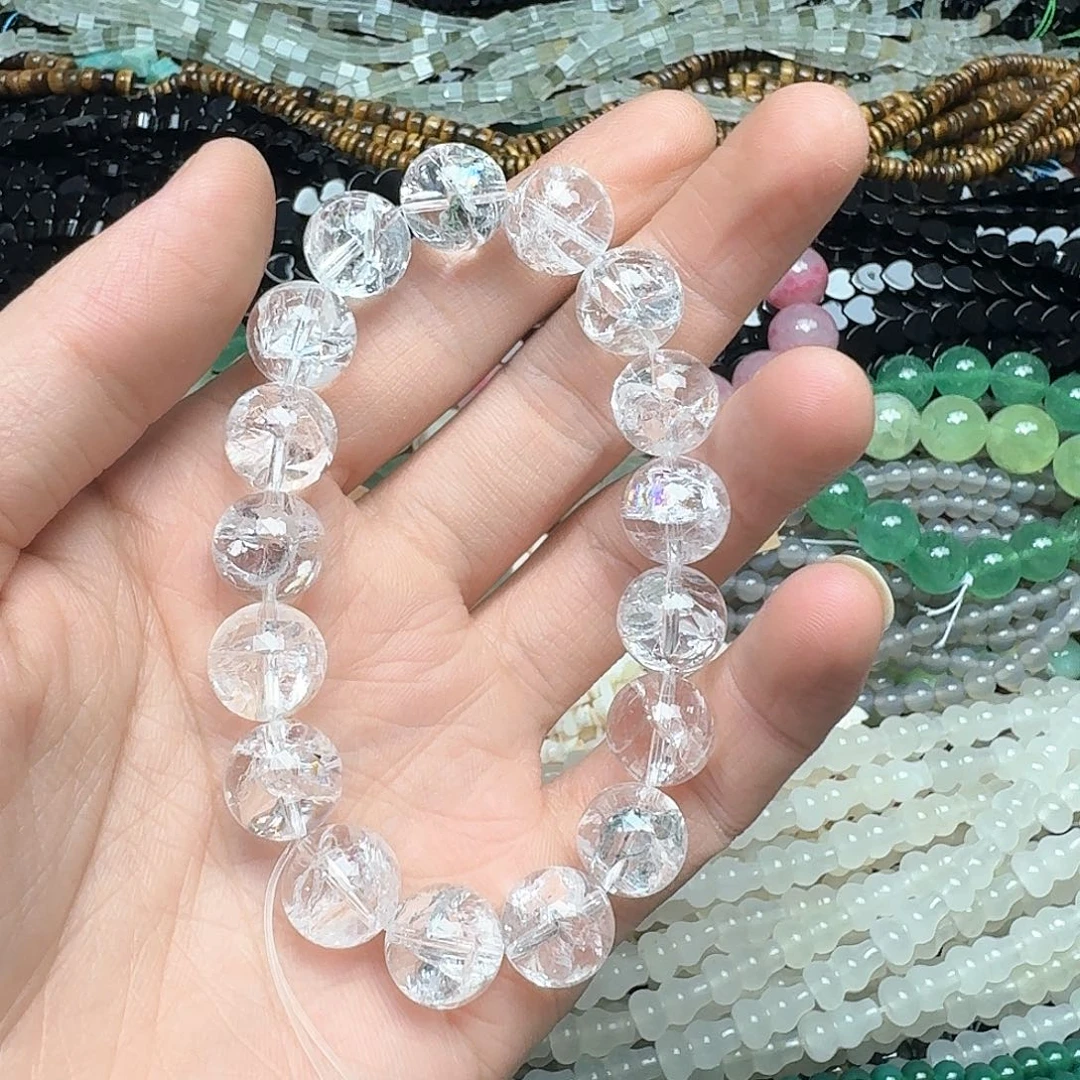 玛瑙/玉髓未镶嵌珠宝半成品一条12mm白阿塞