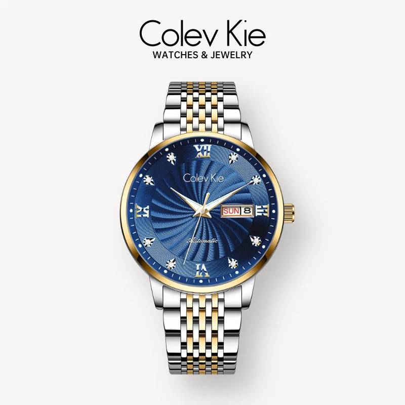 ColevKie/7016 机械机芯/男士手表/42MM/镭射纹陀飞轮机芯手表