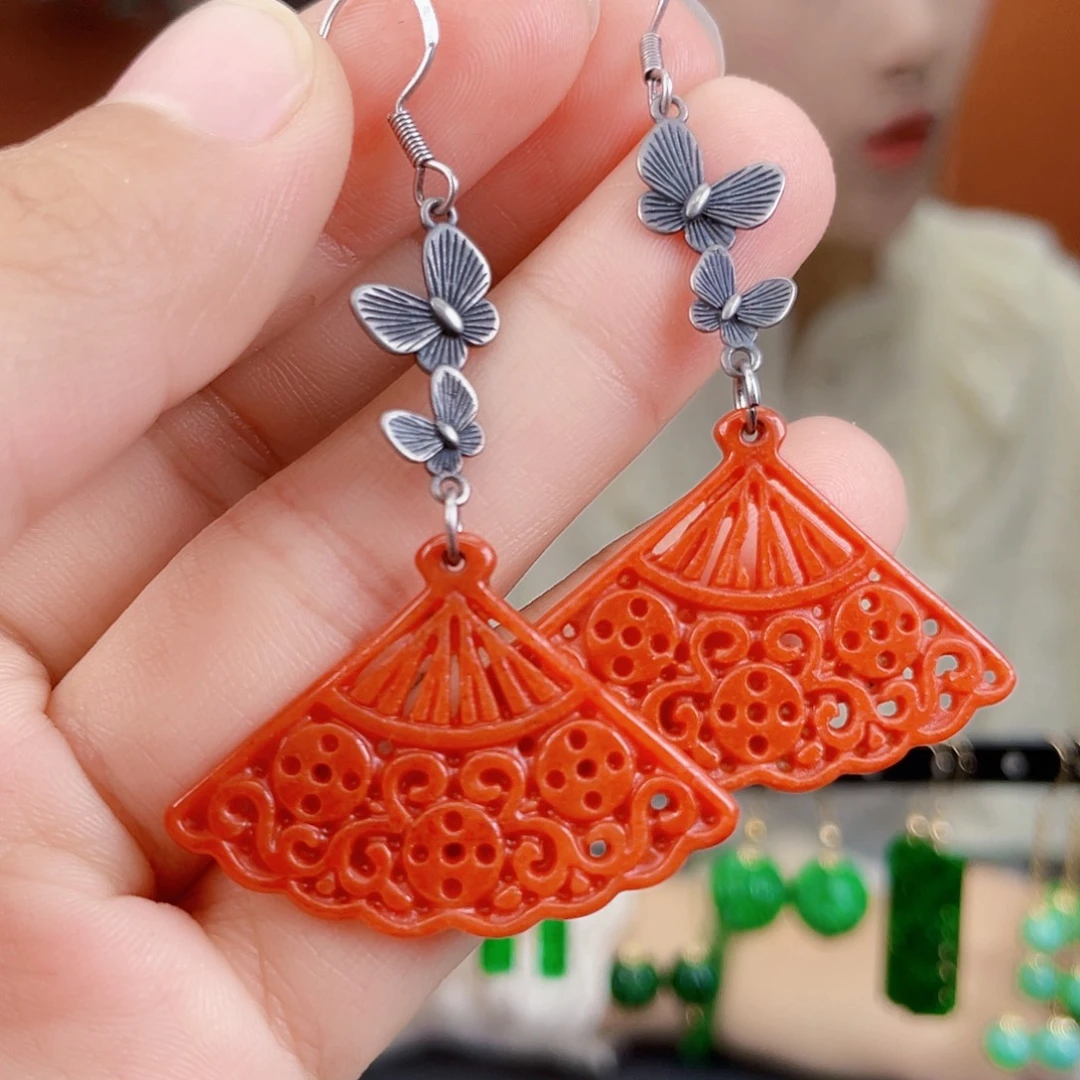 翡翠未镶嵌耳饰饰品