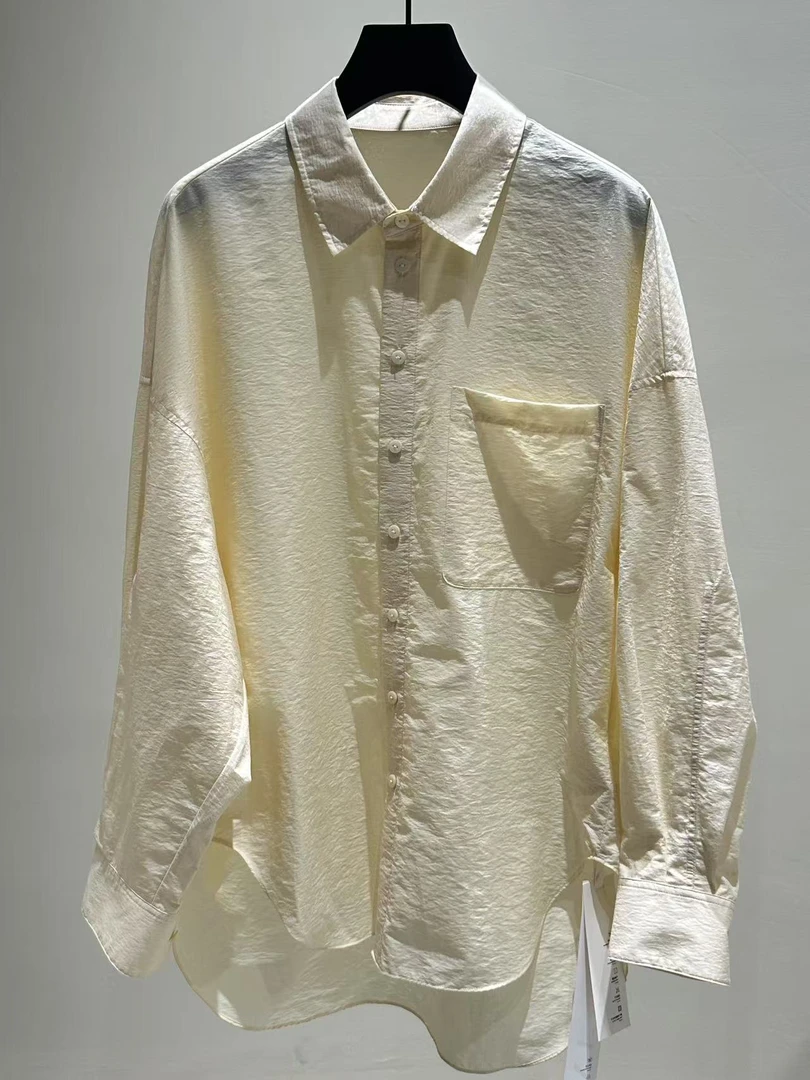 【Ann.G】N20203 春夏宽松休闲茧型外穿纯色防晒衬衫