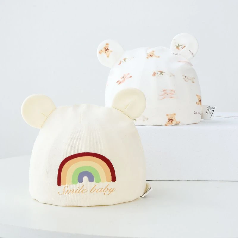 呵儿特7A宝宝胎帽夏季薄款婴儿帽新生儿单层无骨A类初生幼儿胎帽