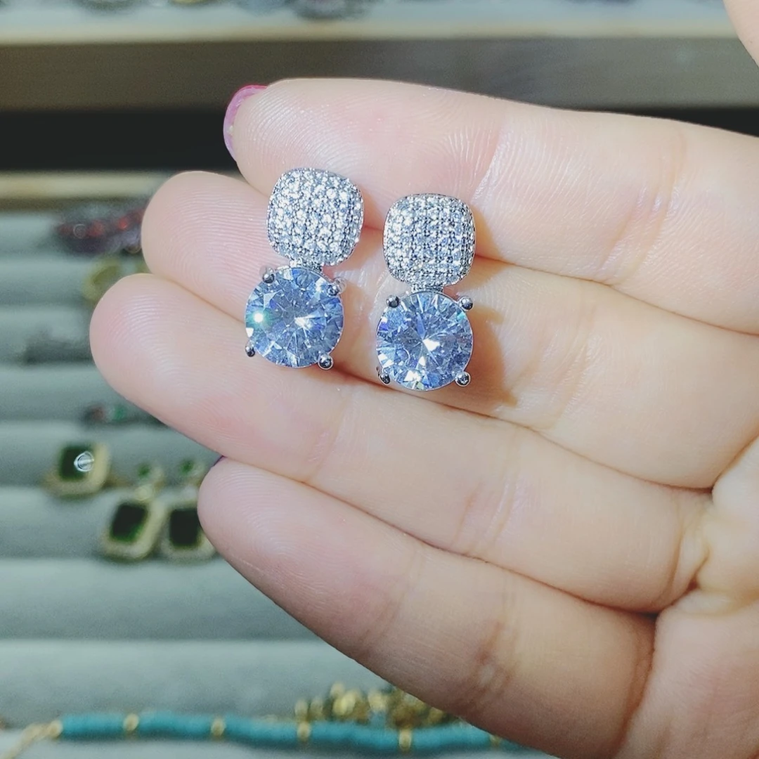 【闪购商品】托帕石耳饰银S925镶嵌