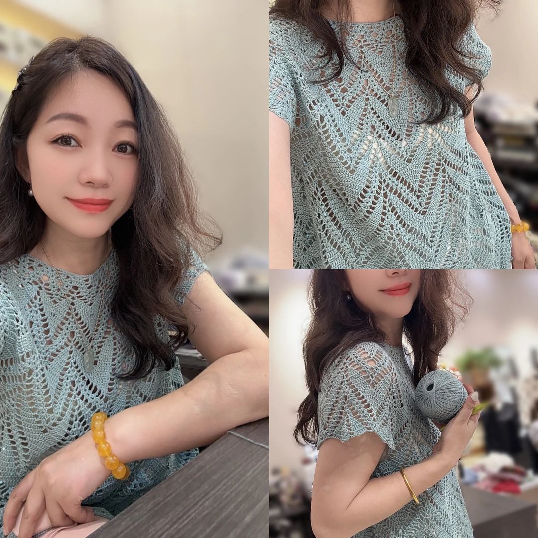 浣碧钩针套衫   星光熠  材料包  柔软触感   吸湿透气