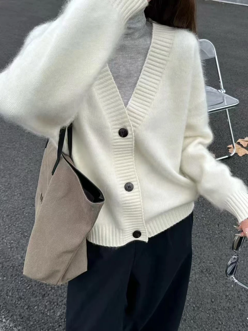 Q9加厚轻奢大开衫羊绒衫拉毛拉绒秋冬加厚保暖