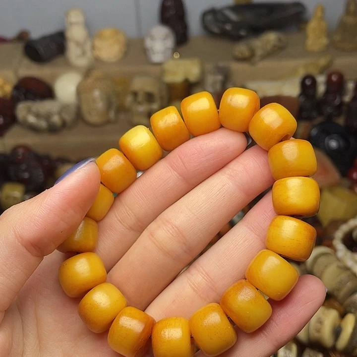 牛骨手串/手链微瑕鸡油黄手串1.4