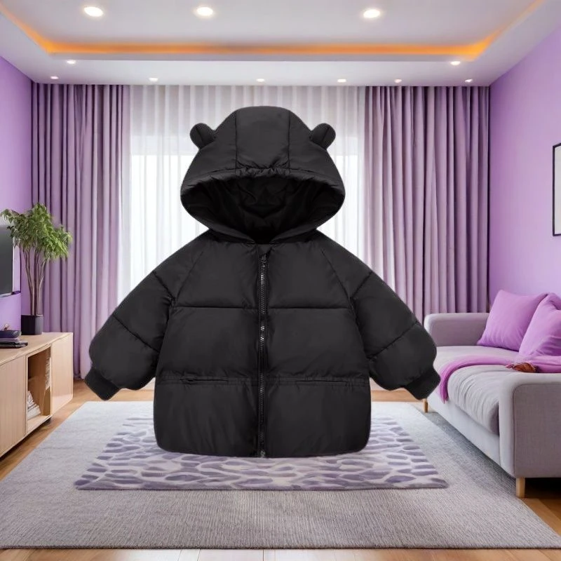 儿童棉服秋冬季新款男童女童加厚棉袄可爱洋气女宝宝棉连帽外套潮