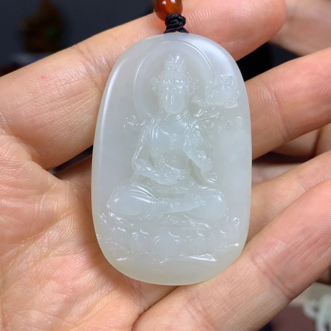 吊坠(不含链)未镶嵌和田玉财**顶