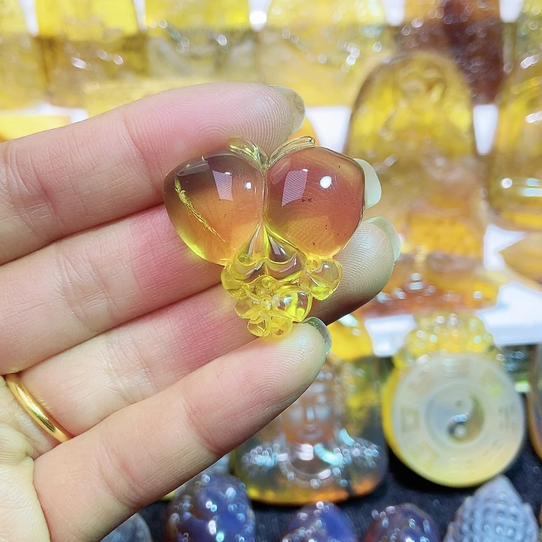 琥珀颈饰未镶嵌蝶恋花97