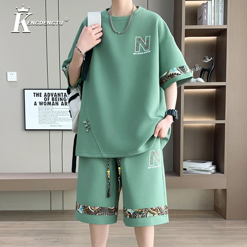 短袖男套装夏季新款爆款男款短裤休闲运动男士潮流痞帅男装一整套