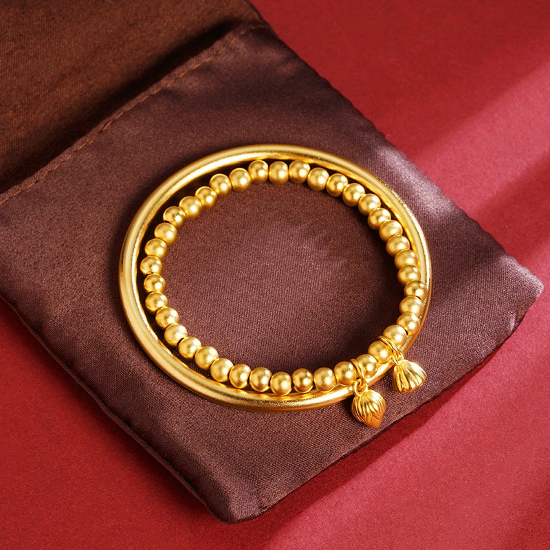 铜合金手镯 女款手镯复古轻奢珠宝时尚饰品金色原创设计日韩传承