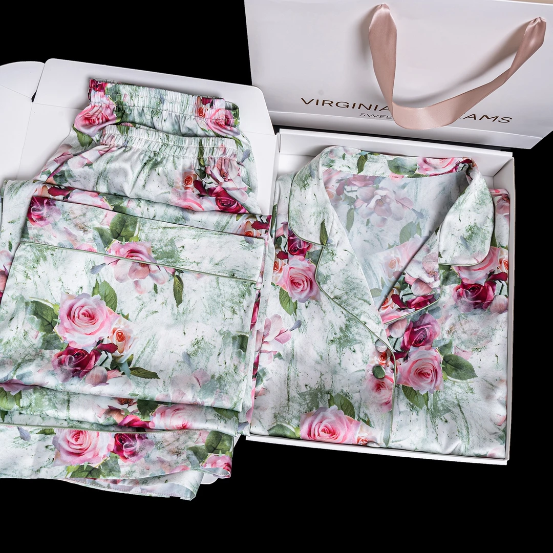 达芬奇密码【卡罗拉玫瑰】2025年夏季新款可外穿家居服睡衣三件套装