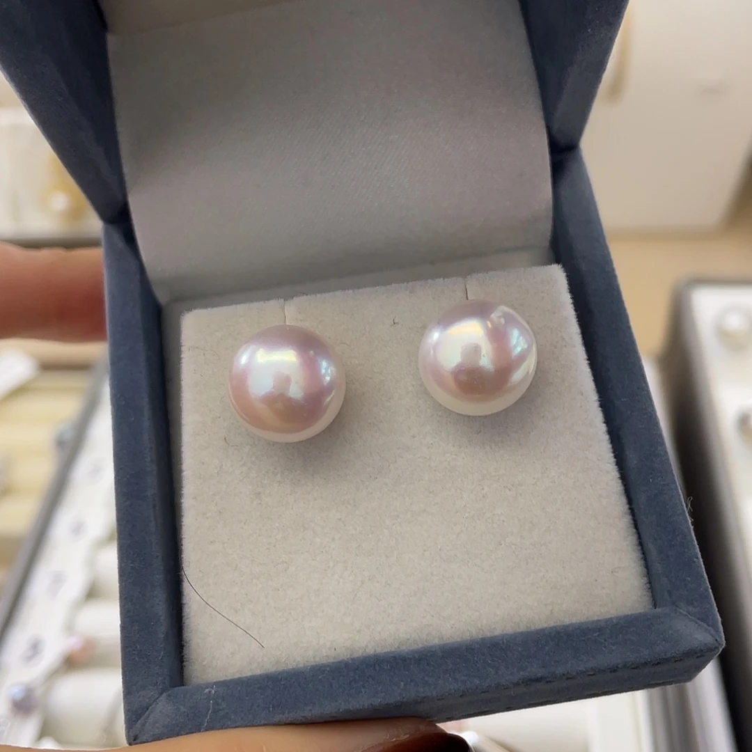 银S925镶嵌淡水珍珠耳饰