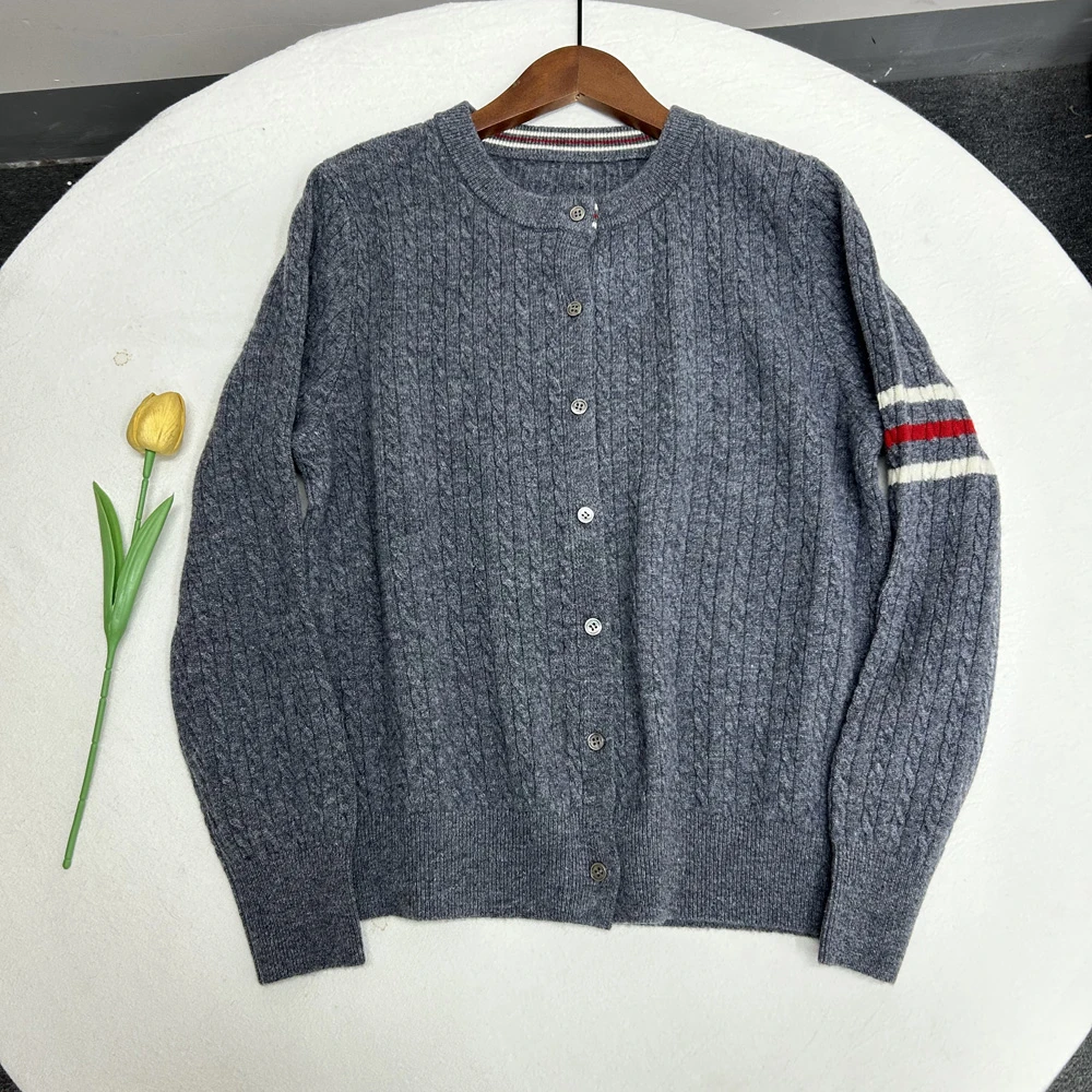 羊毛开衫【衣长56】V领羊毛针织外套休闲开衫毛衣