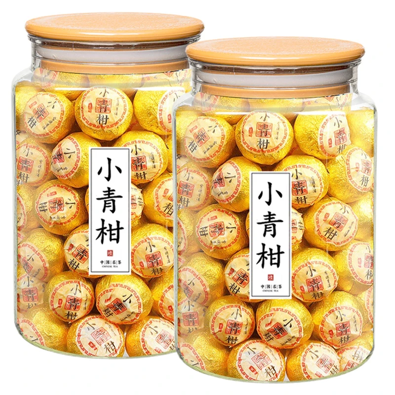 普洱茶茶叶自己喝新会小青柑生晒柑普茶熟茶小柑橘散罐装250g