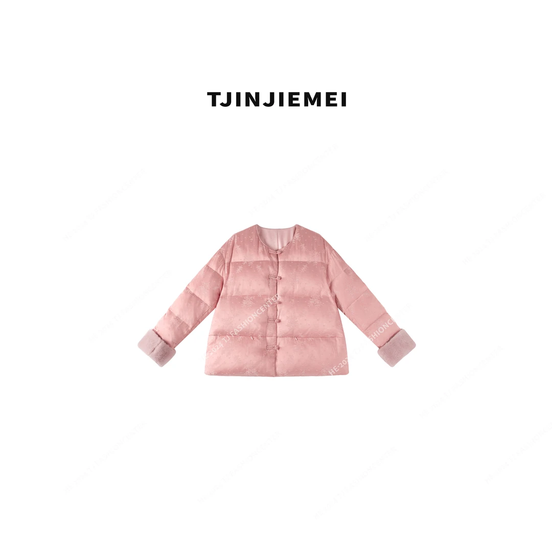 【T井姐妹】设计感高订精致气质温柔粉黛佳人羽绒服YRF2412-ZT191