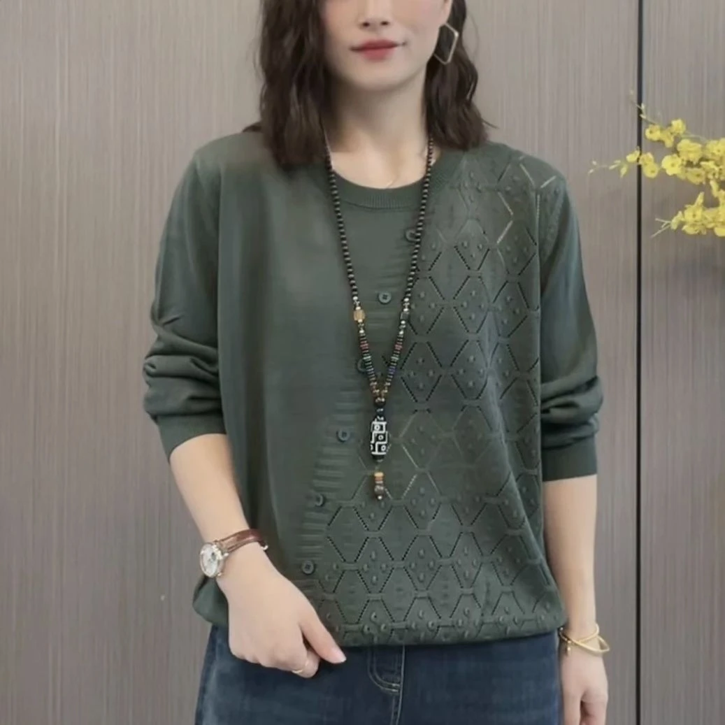 哥弟阿玛施正品品牌折扣圆领毛衣女秋冬季新款宽松时尚百搭气质长