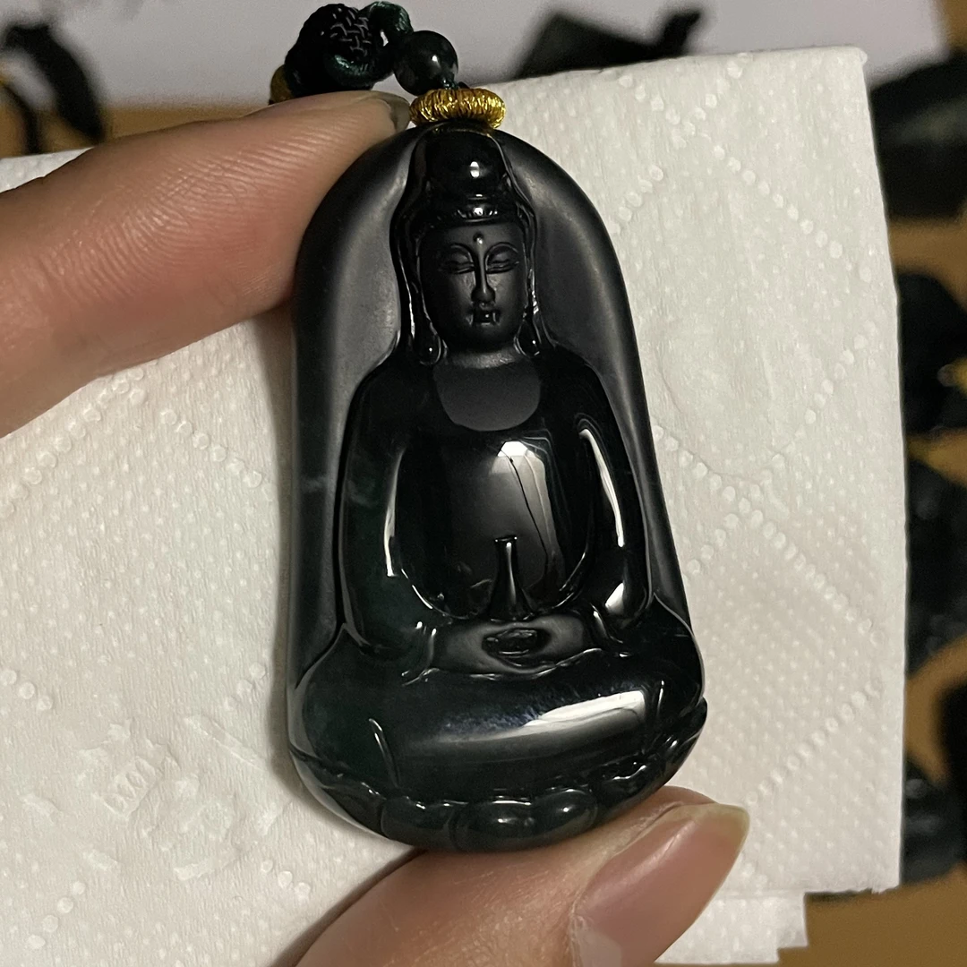 天然翡翠a货 素衣观音玉坠n2