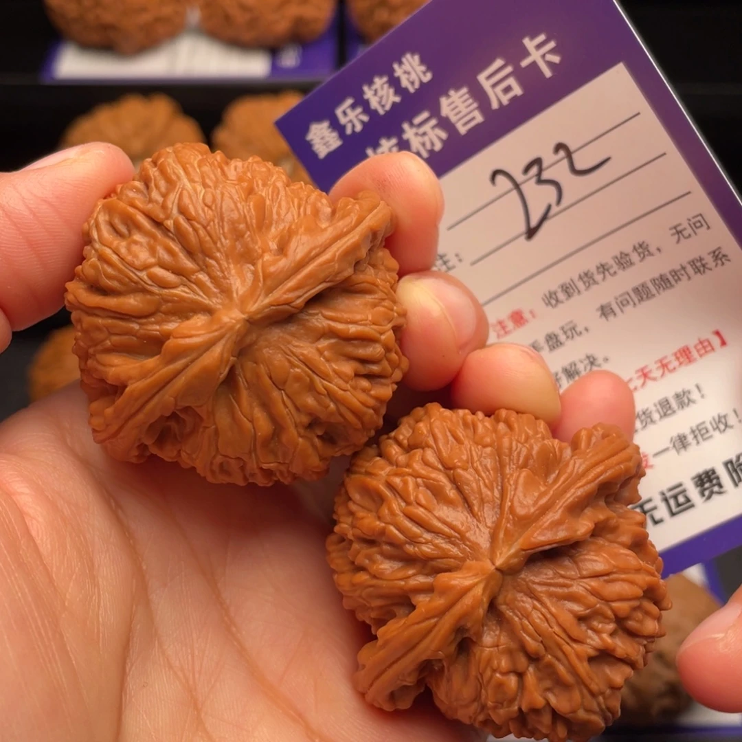 文玩核桃把件红皮白狮子46尺
