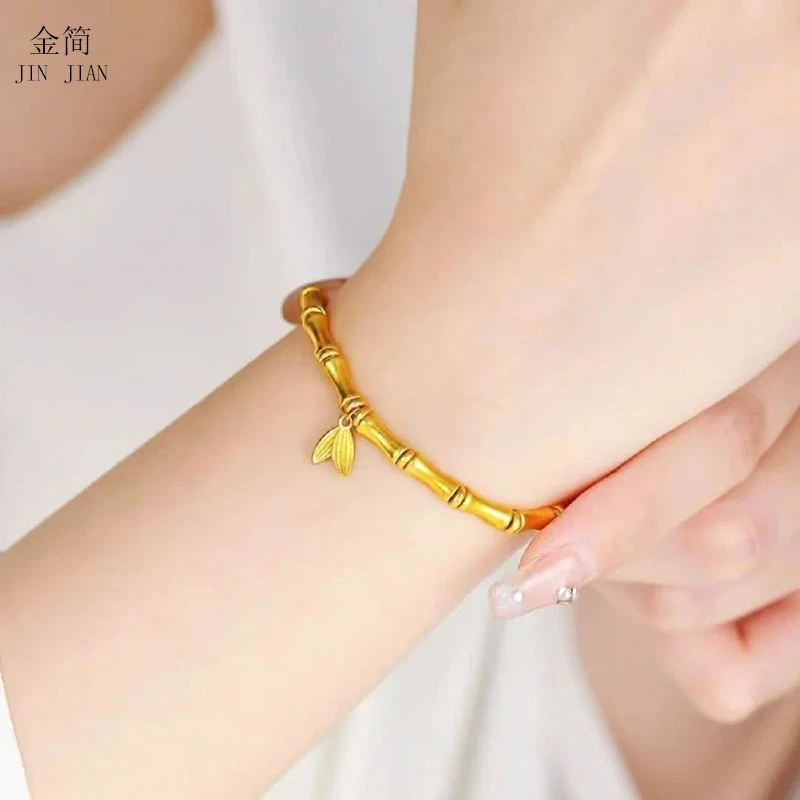 铜合金手链 经典节节高升竹节手链金枝玉叶复古女士