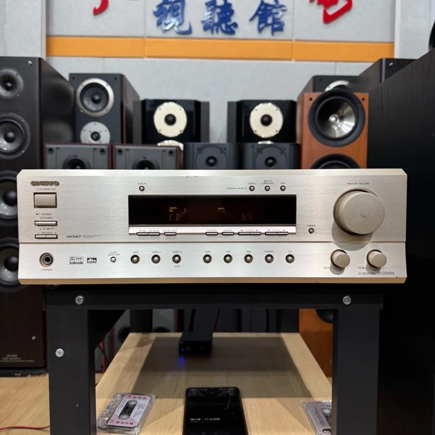9新 Onkyo/安桥 494功放机铝合金面板，正常使用，运费自理