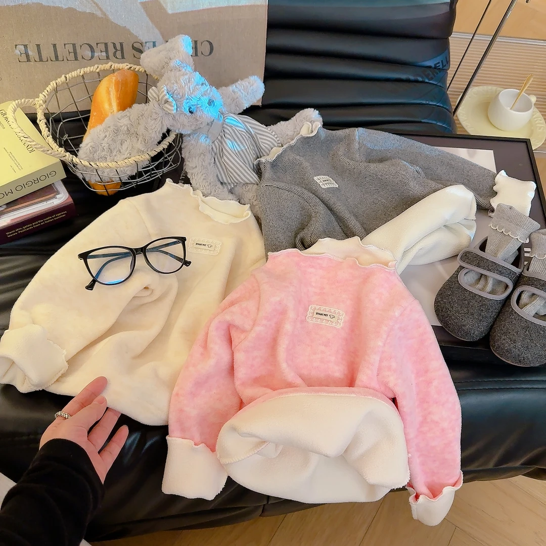 【过冬神器】新款炫彩考拉绒加厚打底上衣羊毛桑蚕丝保暖女童打底衫