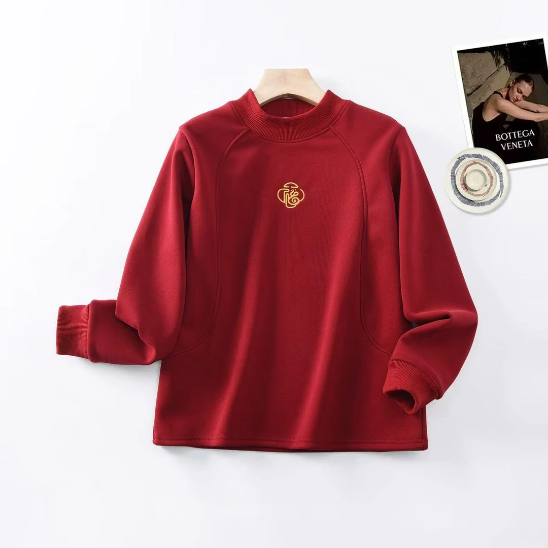 【新年卫衣】加绒保暖圆领上衣休闲百搭宽松长袖衫 5969