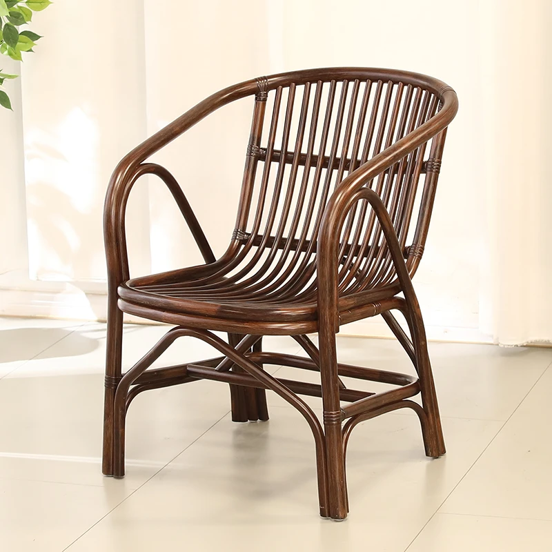 高端系列058排条 藤椅藤编圈椅休闲椅老人阳台真藤高端藤家具卧室