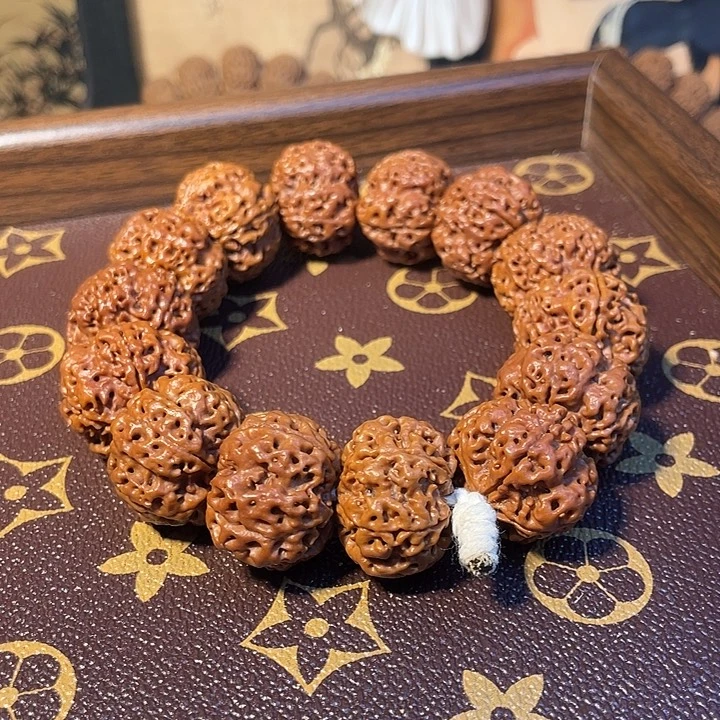 手串金刚菩提24 25mm梅花双龙 同树精挑 同轴 干刷打底