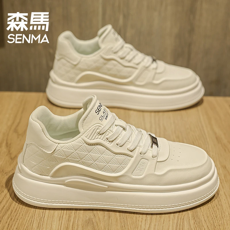 森马男鞋秋季高端男士百搭休闲板鞋男款学生高级感厚底运动小白鞋