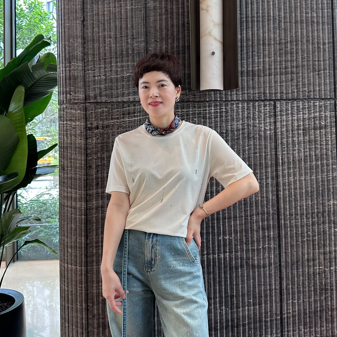 纯色亮片夏季休闲风T恤盐系少年感