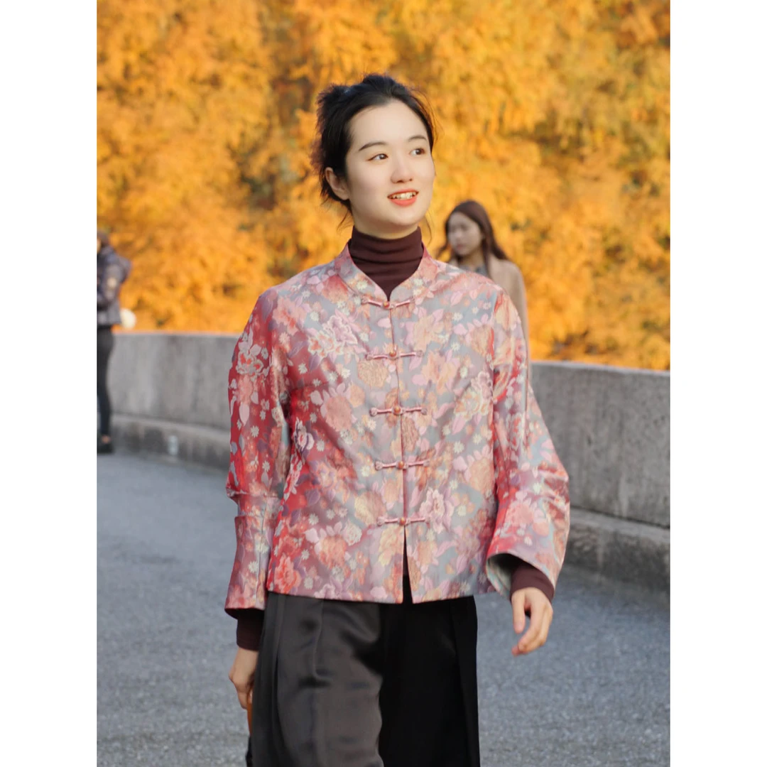 [ 樱絮]2025新中式国风秋季开衫外套上衣3289