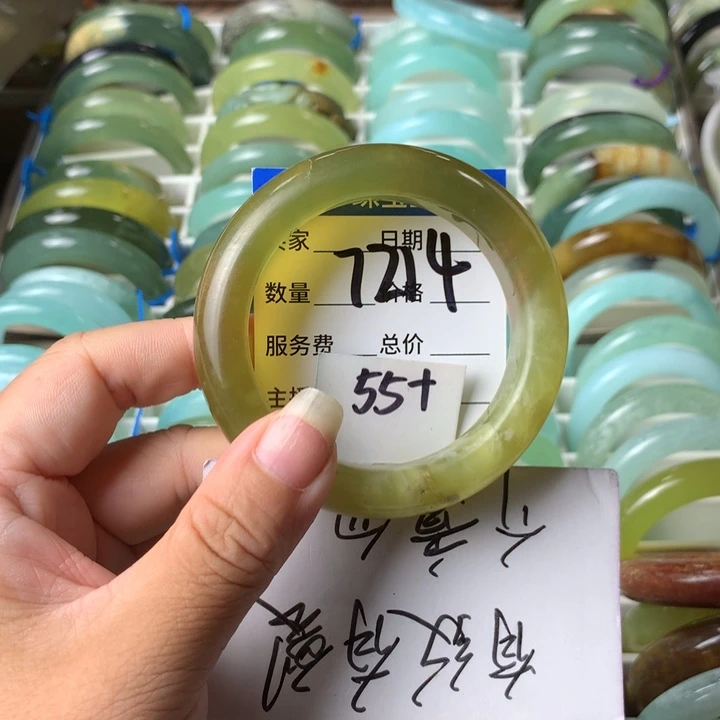 未镶嵌蛇纹石玉手镯7214