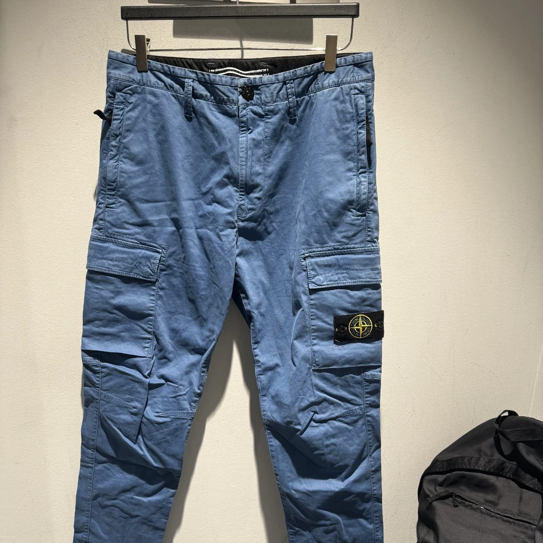 未使用 STONE ISLAND 石头岛 直筒水洗蓝工装裤 不退换