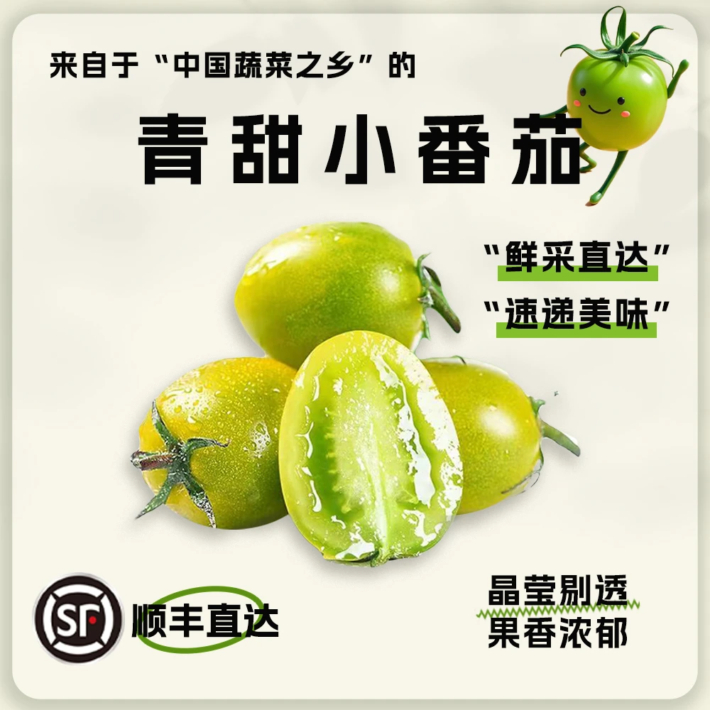 山东寿光青甜圣女果绿色小番茄现摘现发生吃顺丰包邮（净重3斤）