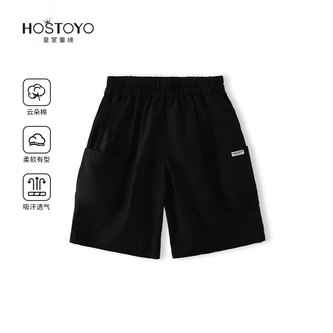 皇室童缘【童裤专家】【纯棉】2025夏季男童舒适五分工装裤透气舒