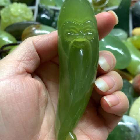 蛇纹石玉未镶嵌手把件