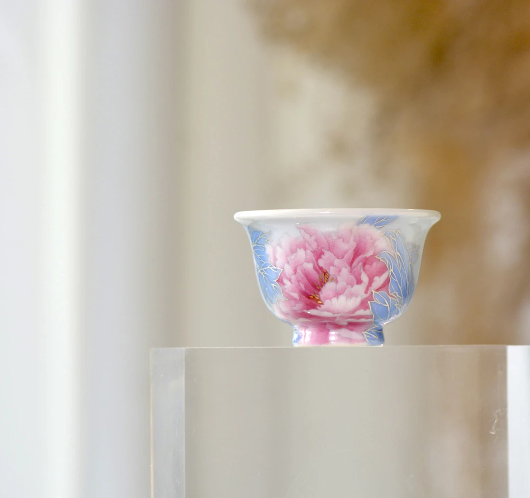 小谦堂   东方美人娇红mini压手杯  饮茶品茗茶具中式XQT1803