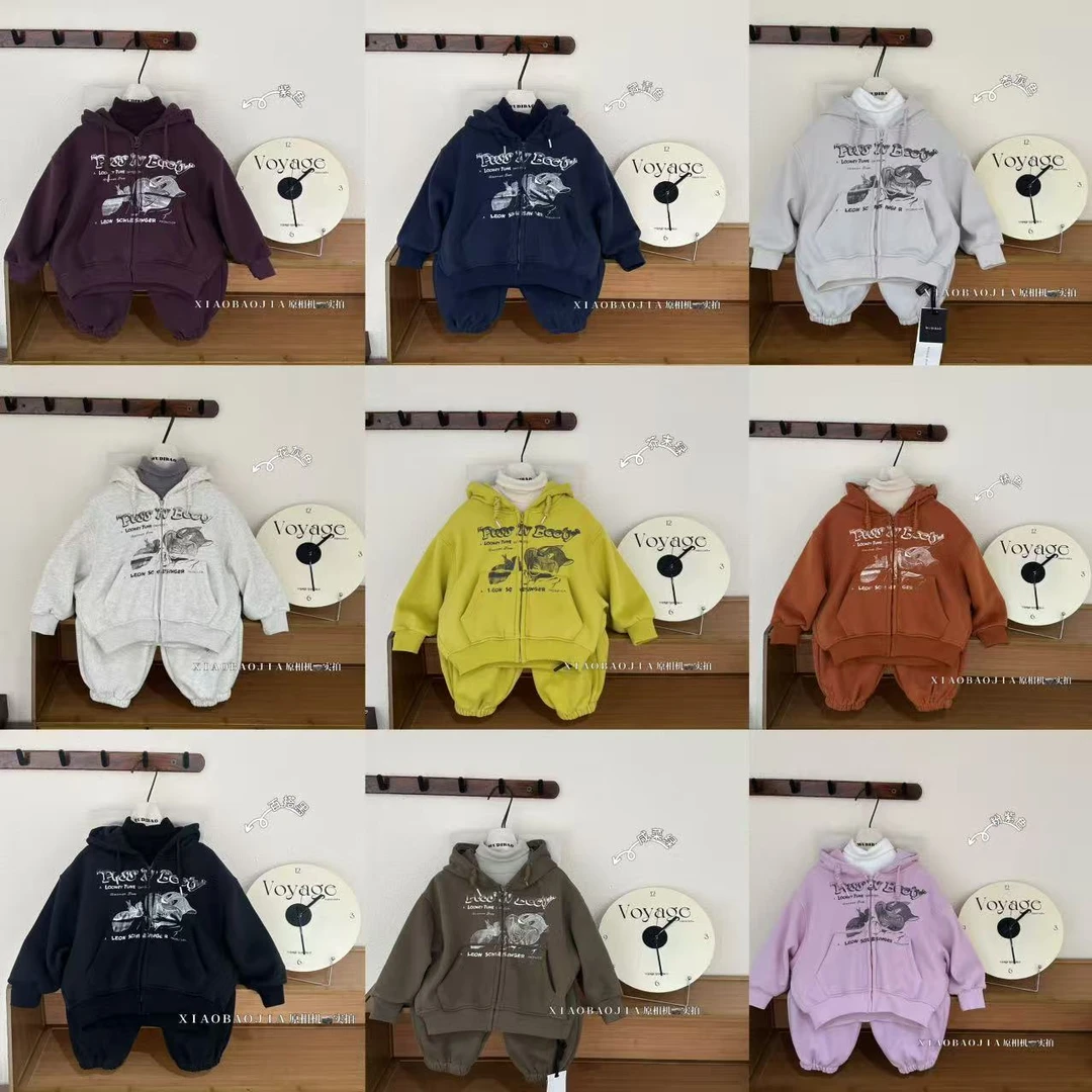 【冬&winter】~加绒版九色汤姆猫连帽卫衣两件套25q106小宝家童装