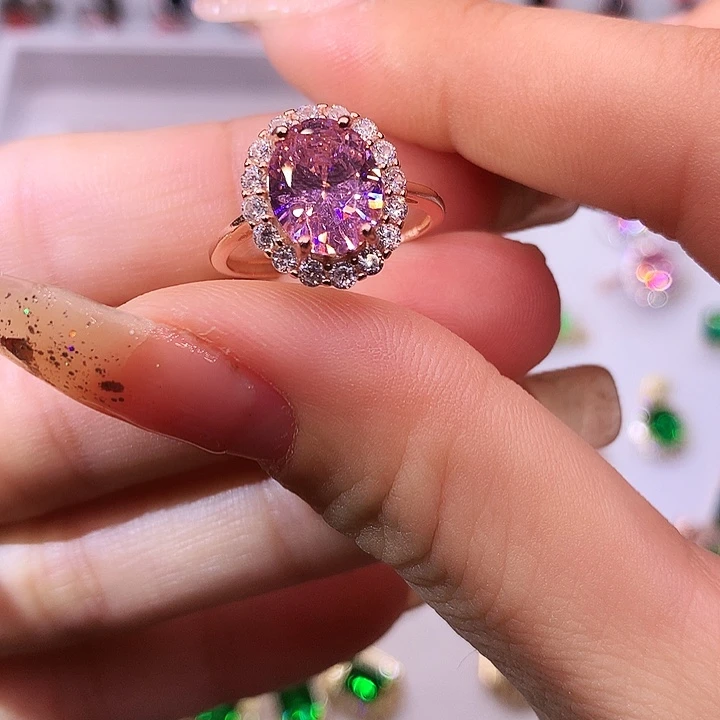 蓝宝石戒指银S925镶嵌