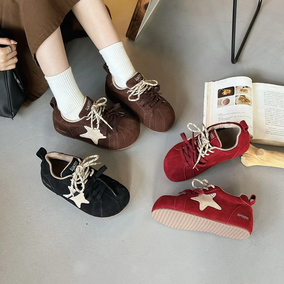 姬纯希品牌加绒德训鞋厚底秋冬季新款踩屎感耐磨户外休闲鞋低帮软