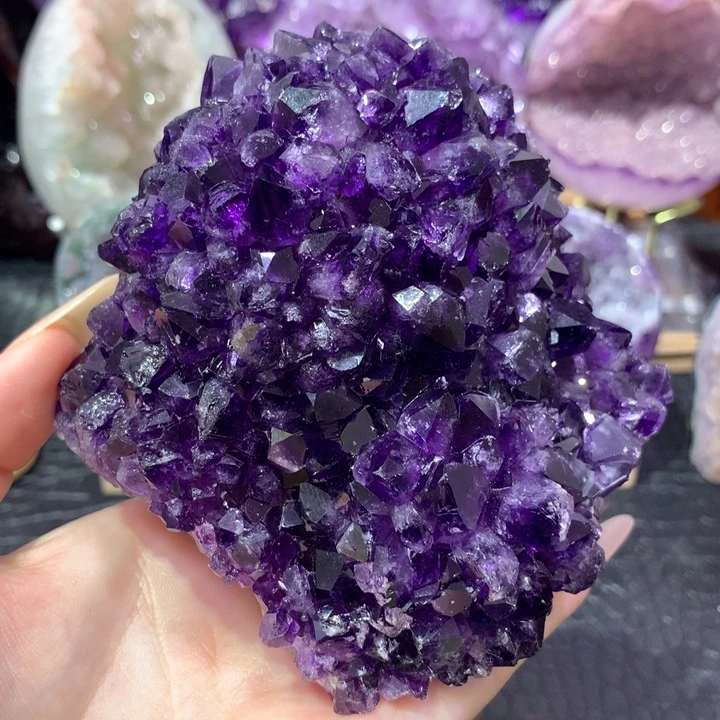 珠宝半成品紫晶未镶嵌帝紫晶花