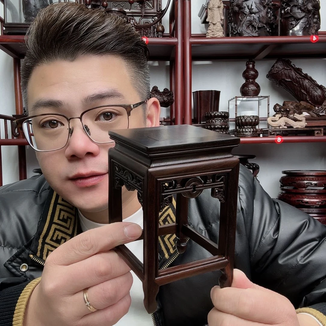 大红酸枝工艺品底座