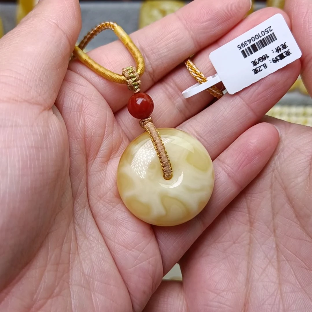 未镶嵌吊坠(不含链)蜜蜡平安扣白蜡