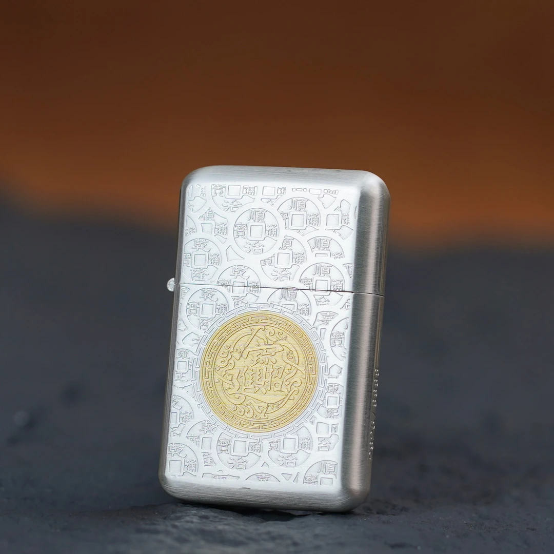 佐罗ZORRO超薄防风打火机银金双色招财进宝790雕刻创意送男友礼物