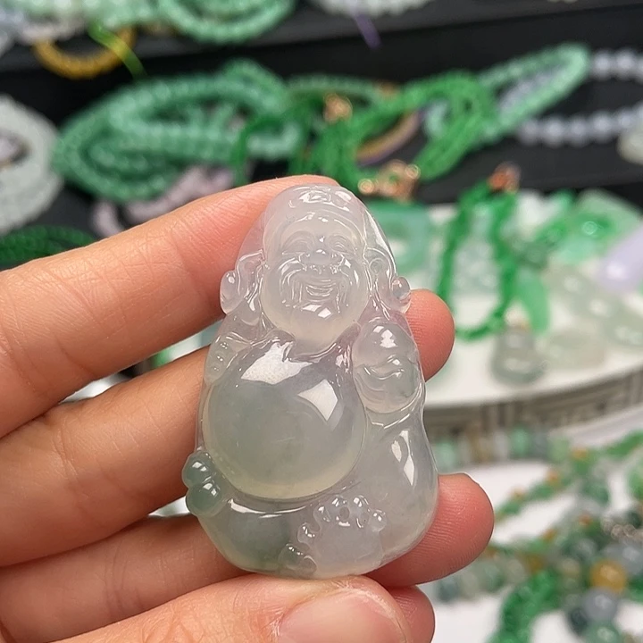 翡翠未镶嵌手链财神爷