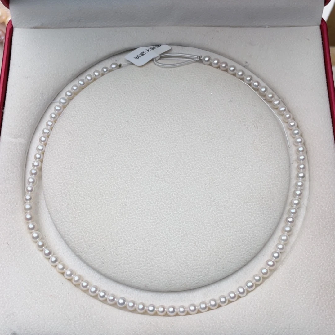 淡水珍珠项链银S925镶嵌5-6mm