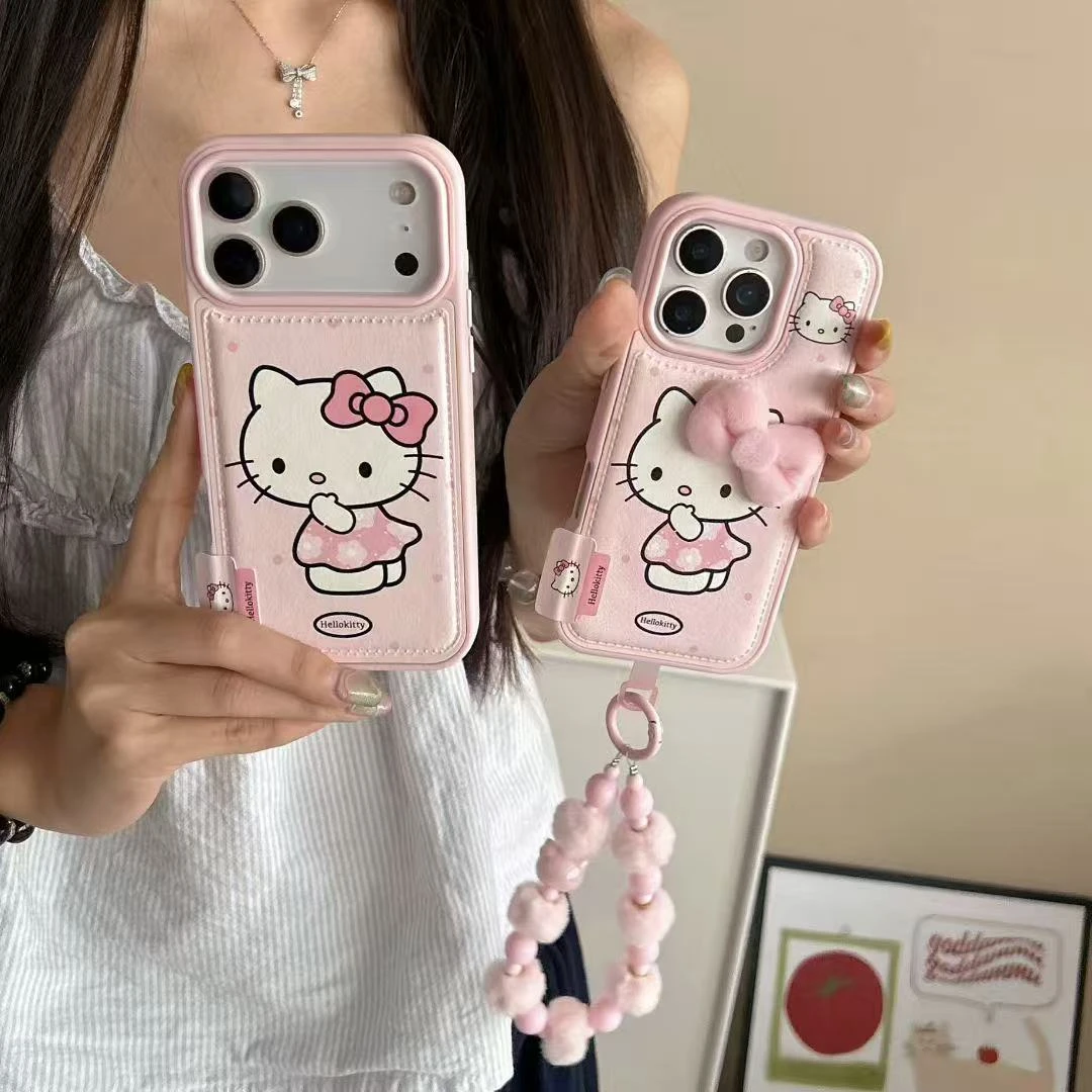 少女粉蝴蝶结猫咪可爱风适用iPhone17proMax手机壳苹果16pro/15
