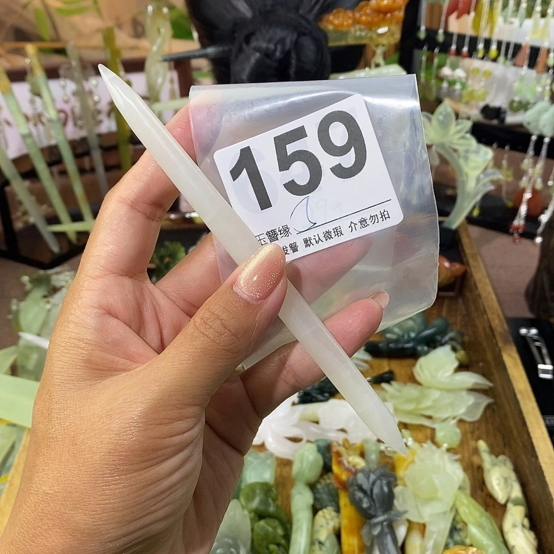 月***里蛇纹石玉未镶嵌发簪