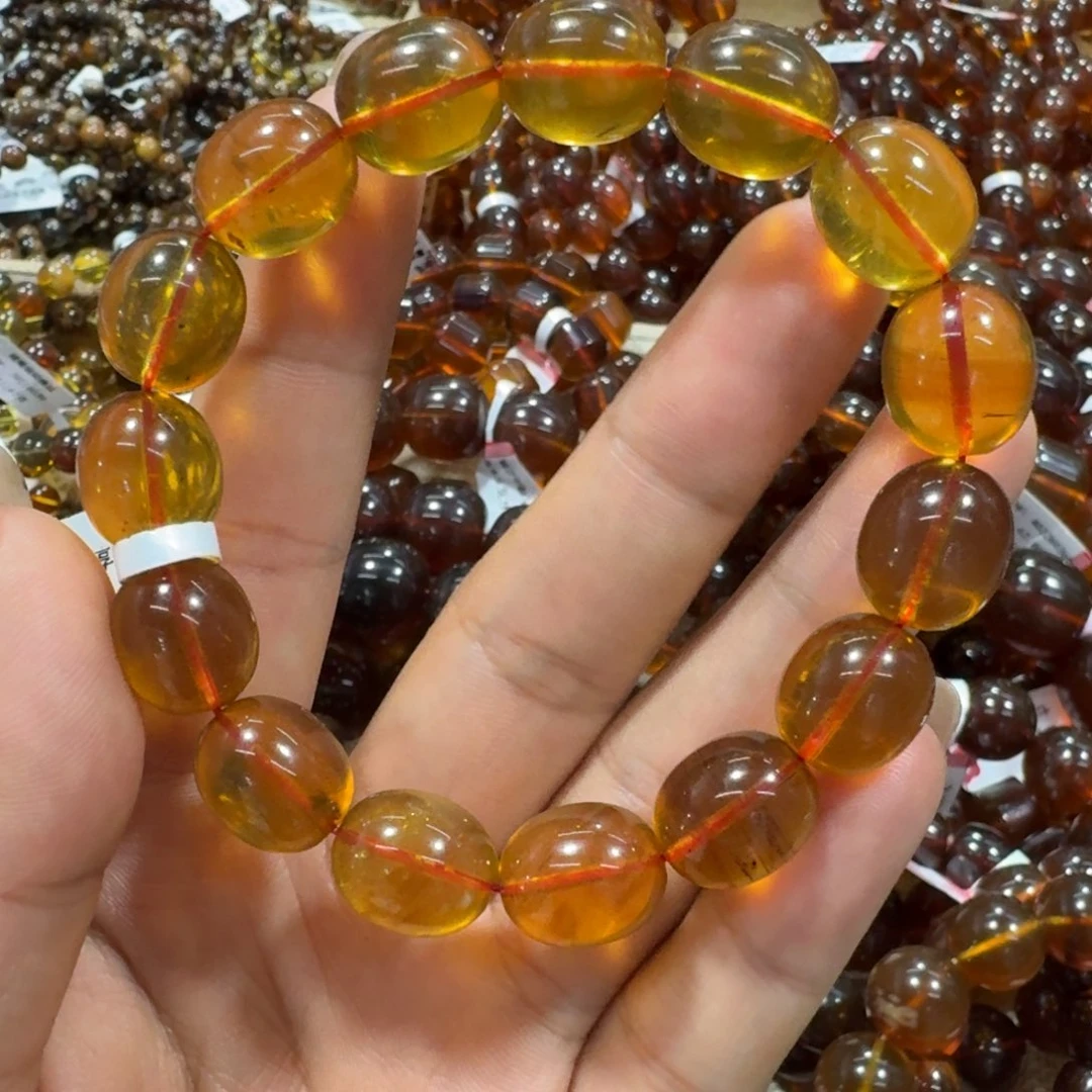 琥珀珠宝奇石未镶嵌兜*米枣珠手串